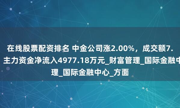 在线股票配资排名 中金公司涨2.00%，成交额7.28亿元，主力资金净流入4977.18万元_财富管理_国际金融中心_方面